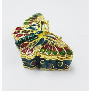 Alloy butterfly trinket box metal Small Jewelry Boxes