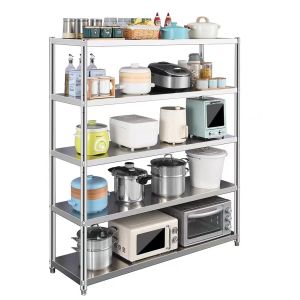 CE BSCI Kitchen Floor 5 Tier Stainless Steel Storage Shelf Box High Capacity