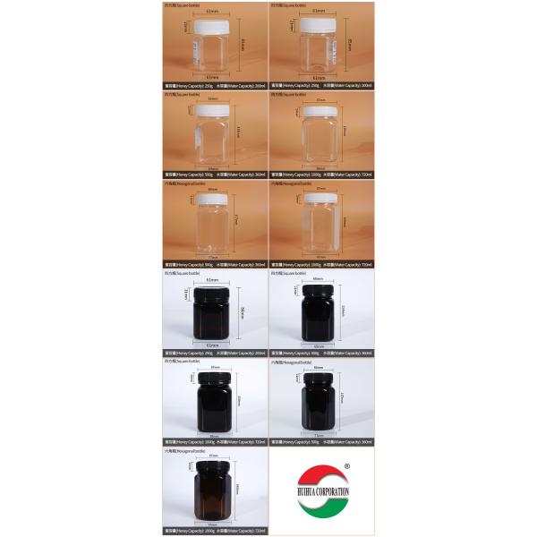 Food Grade Clear PET Bottle with Screw Lid for Health Products