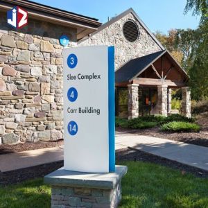 Painted Stainless Steel Directional Wayfinding Signs DC12V Illuminated Outdoor