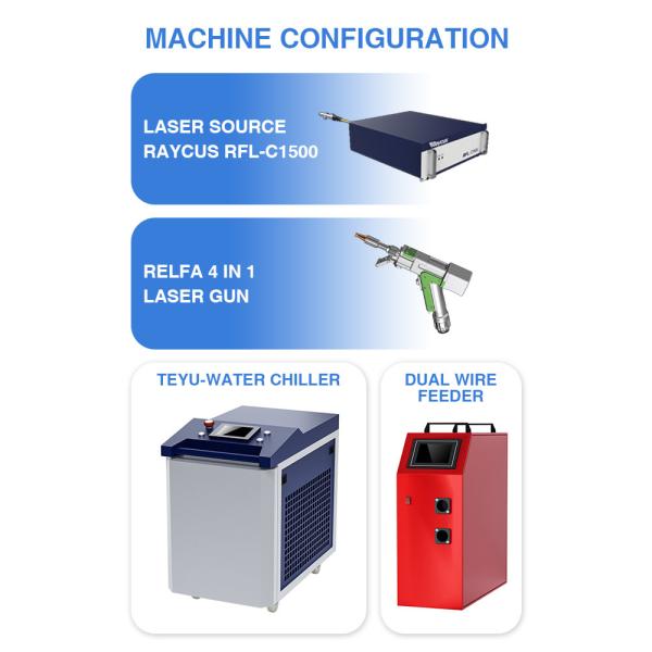 Raycus 1500W Aluminum Laser Welding Machine 4 In 1 Water Cooled Handheld Metal Laser Welder