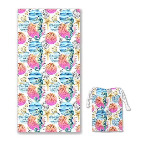 High Quality Print Logo Water Absorption Sand Free Custom Microfiber Custom