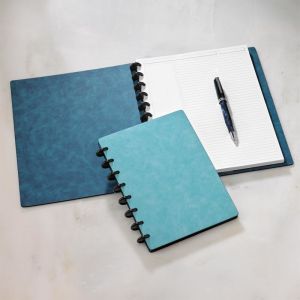 Durable Disc Bound Notebook Size 165 * 217mm PU Leather And PVC Cover Material