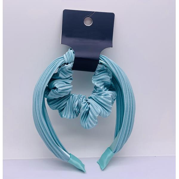Buy Practical Girls Blue Velvet Scrunchie , Lightweight Wide Velvet Headband at wholesale prices