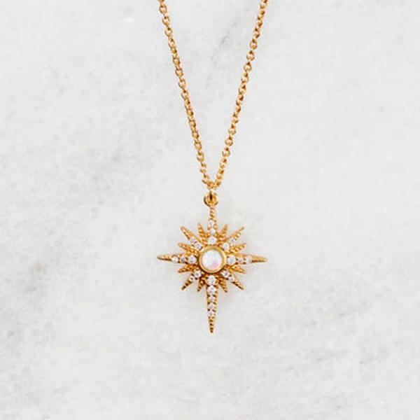 Buy Opal Gold Plated Starburst Pendant Necklace 925 Starburst Necklace Silver at wholesale prices