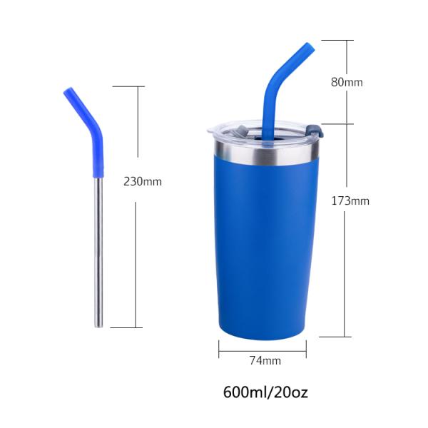 20 OZ Personalized Custom Metal Tumbler Cup , Stainless Steel Glitter Tumbler With Lid And Straw