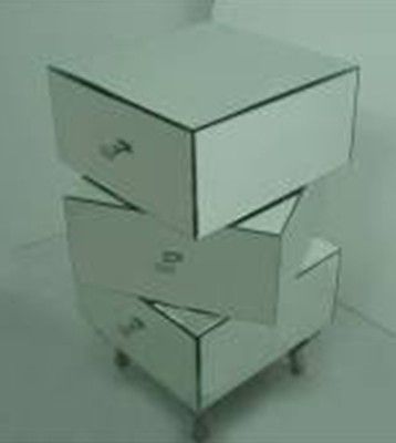 Buy Designer Multi Angle Mirrored Three Drawers Chest Side Table at wholesale prices