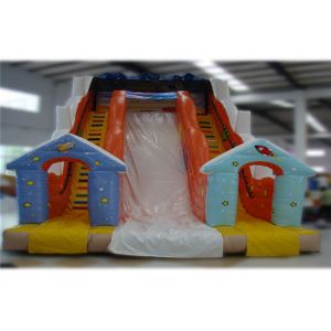 Kids Commercial Inflatable Slide , Obstacle Course Water Slide Cartoon Printing