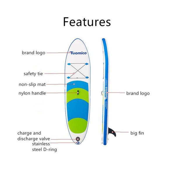 Alansma 297x76x15cm Inflatable Stand Up Paddle Board 15 PSI Surfboards for Adult
