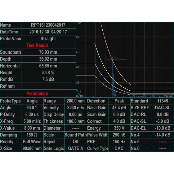 DAC and AVG to Evaluate The Echo, Curve Can Be Modified and Compensated Detector Range 0-10000mm Ultrasonic Flaw Detector