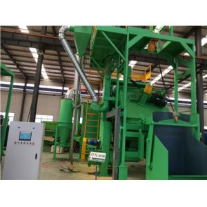 PLC Control Tilt Drum Shot Blasting Machine Casting Forging Parts Cleaning