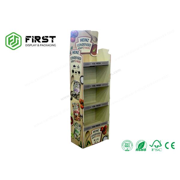 Custom Made Foldable Corrugated Floor Display With Logo Printed For Promotion