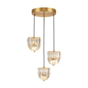 Copper Transparent Crystal Pendant Light Modern G4 Light Source
