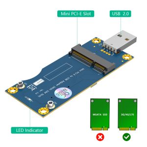 Mini PCI-E PCIe 52Pin to USB 2.0 Wireless Module Adapter Riser Card with SIM