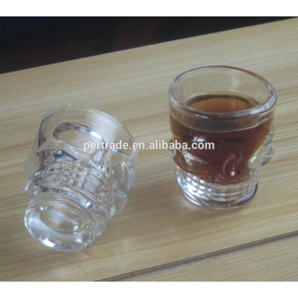 Machine Made Embossed Skull 1.5 Oz Shot Glasses