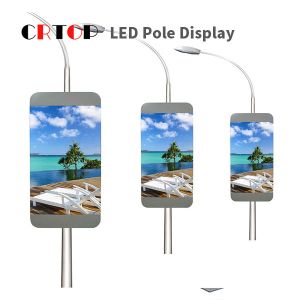 Street Lighting Pole P4mm Roadside Digital Signage Smart LED Screen