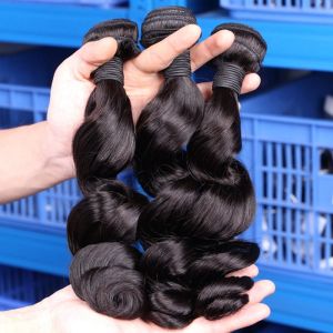 China Modern Show Wet Wavy Hair Weave Wholessale Price 1B# Malaysian Loose Wave Hair on sale