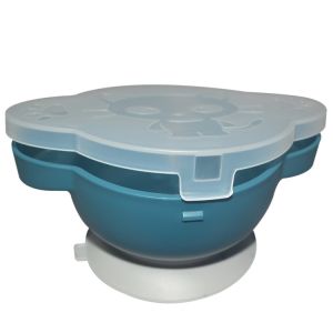 Reusable Baby Silicone Bowl Small Suction Silicone Divided Plate Spoon With Lid