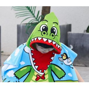 Microfiber Childrens Hooded Towel Poncho Easy Cleanup Odor Resistant