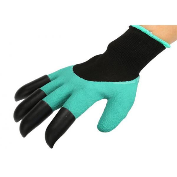 Buy Waterproof Claw Garden Work Gloves For Flower / Family Working Green Color at wholesale prices