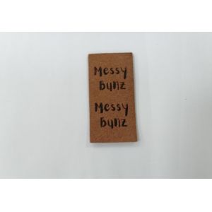 Suede Microfiber PU Leather Label Washable With Embossed Logo