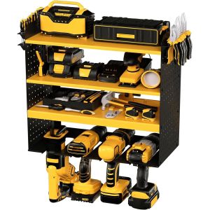 Pegboard Power Tool Organzier Wall Mount Garage Utility Shelf for Cordless Tool