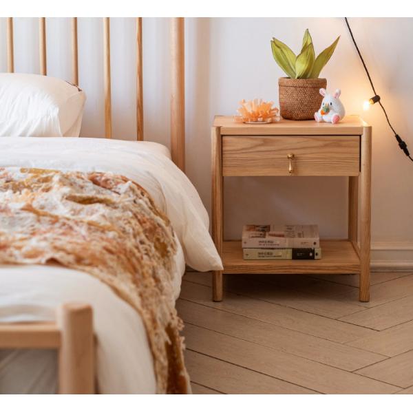 Buy Natural Ash Solid Hardwood Nightstand 500mm Height For Home at wholesale prices