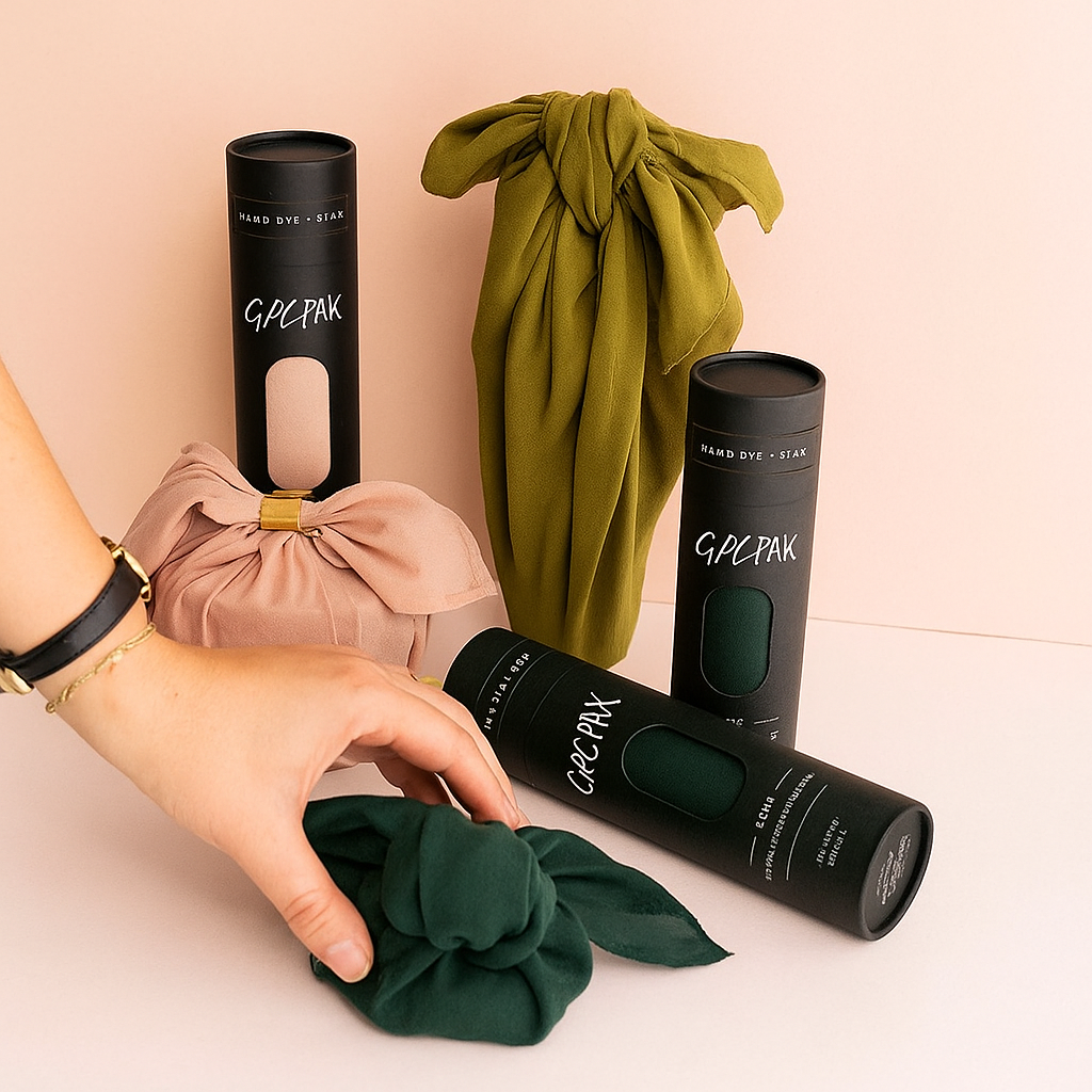 Unique Design Kraft Paper Scarf Cylinder Gift Box With Display Window For