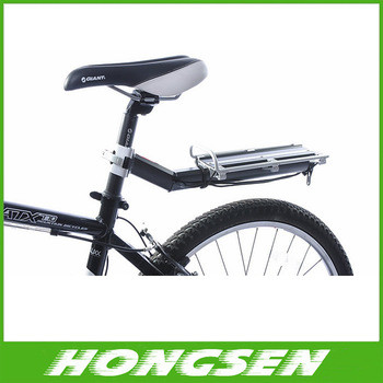 Simple and durable aluminum bicycle rear shelf with the belt