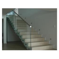 China Floor Mounted Stainless Steel Glass Balustrade , Standoff Building Deck Railing for sale