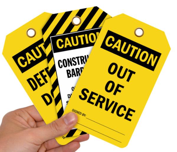 Custom Printed Logo Plastic Safety Tag with 3-1/8*5-5/8inch Size and 50LB