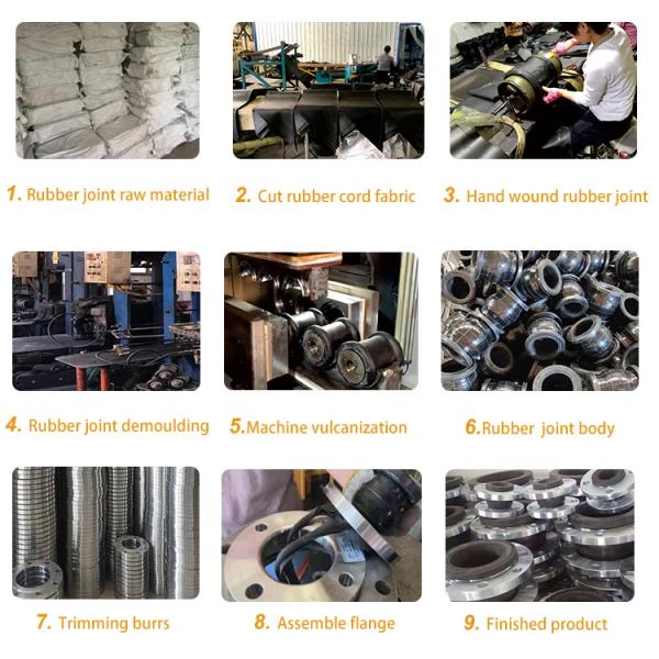 Jis 10k Carbon Steel Flange Bellow Twin Sphere Rubber Expansion Joint Length 165~400mm