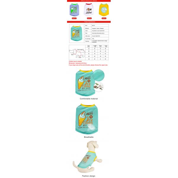 Summer Fashion Lovable 25cm Cotton Dog Shirts