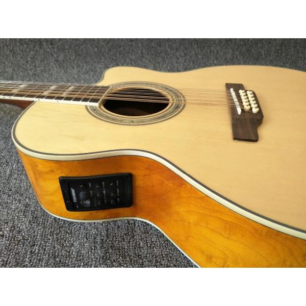 12 Strings Acoustic Guitar / guitar natural AAA Solid Spruce Body 43 inch Guitar Acoustic Fishman Pickups guitar
