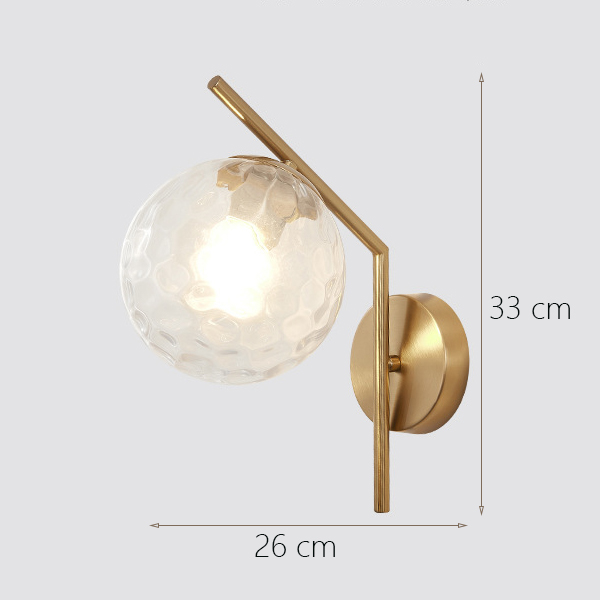 Black Gold Nordic Glass Wall Lamp Led Indoor Moon Wandlamp Bedroom indoor wall lamp (WH-OR-111)