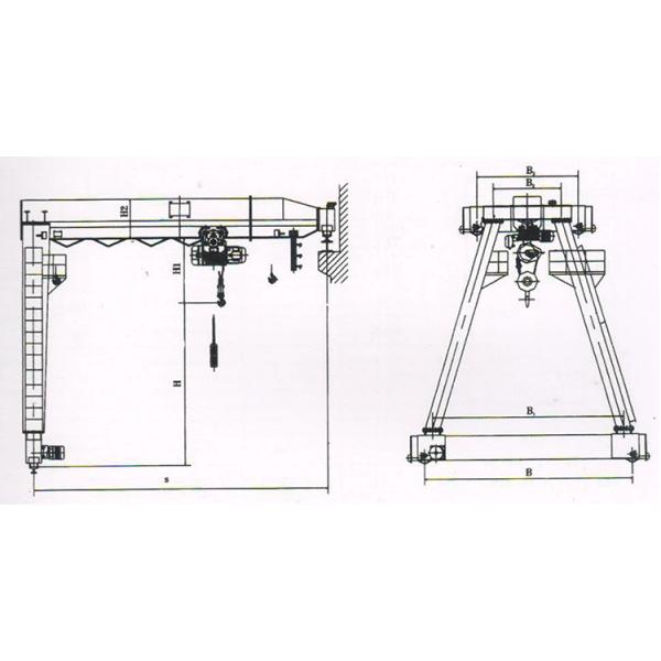 Light Duty Semi 15t Single Girder Gantry Crane 7.5 - 31.5m Span Track Travelling