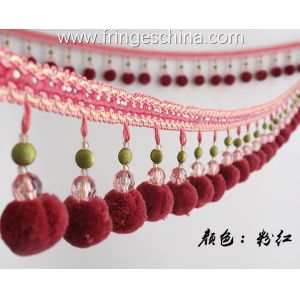 Machine producing OEM wholesale beautiful trimmings beaded pom pom fringes