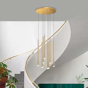 China Commercial Modern Long Hanging Chandelier Gold Or Black Finishes on sale