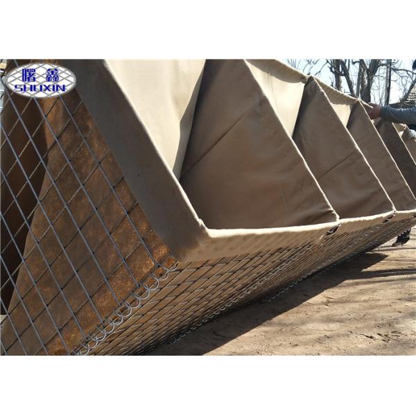 Buy Galvanized Welded Gabion Bastion Wall , Protection Army Defensive Gabion Barrier at wholesale prices