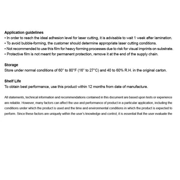 ALuminum , stainess, Metal surfaces protection film for Fiber and CO2 laser cutting processes