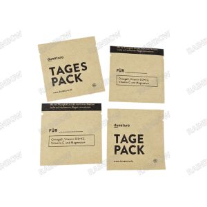 Custom printed food grade stand up kraft paper packaging pouch Three Side Heat