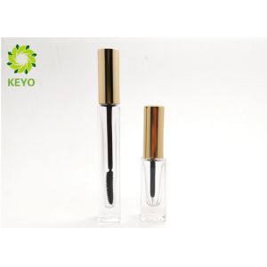 10ml Square Shape Transparent Glass Mascara Bottles With Aluminum Cap