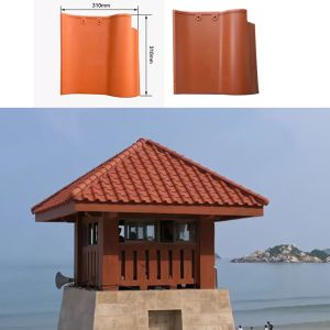 China Waterproof Natural Clay Matte Ceramic Roof Tile Spanish Red Clay Tiles on sale