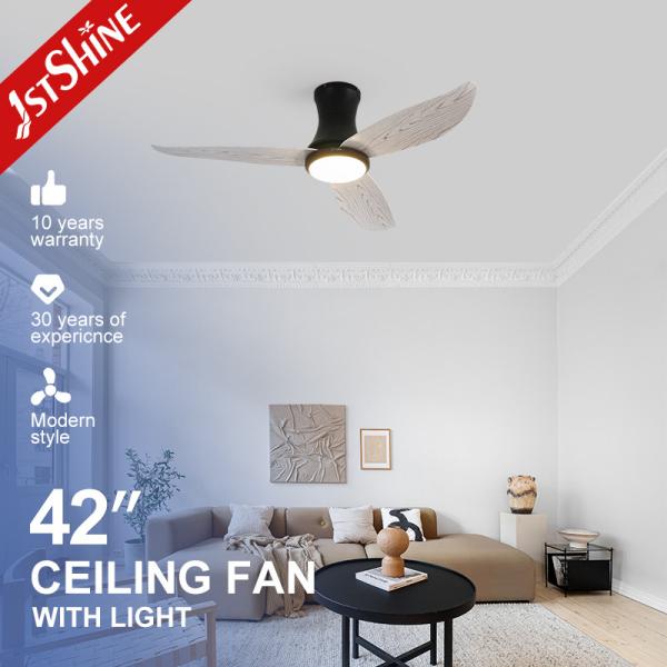 Buy 42 Inch/OEM 3 Color Dimmable Ceiling Fan with Plastic Wood Grain Design and Low Ceiling at wholesale prices