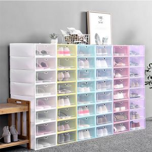 Dustproof Polypropylene Shoe Stackable Plastic Storage Boxes 18L