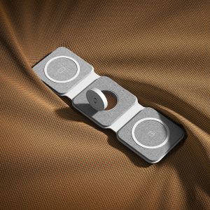 Customized Fabric Magnetic Wireless Charger 3 in 1 15W Folding