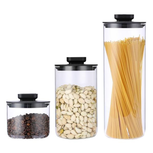 Kitchen Decorative Bean Borosilicate Glass Jars 500ml 1000ml 1800ml