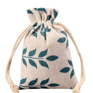 Breathable Muslin Drawstring Pouches , Burlap Reusable Bags Wedding Party