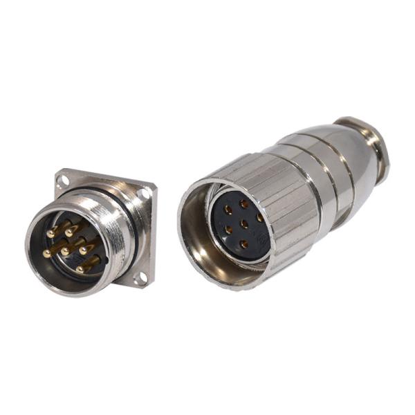Buy M23 Straight CuZn Waterproof Female Connector PA66 Threaded Coupling at wholesale prices
