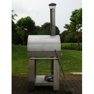 830mm 720mm Stainless Steel Fired Pizza Oven With Trolley